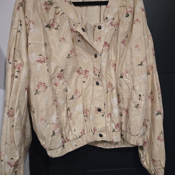 Rory Bomber Jacket Free People NWT Spring Floral Print Large - Picture 2 of 4